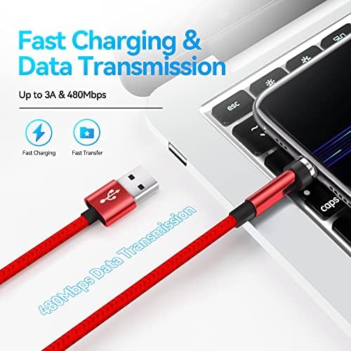 Revolutionize Your Charging with 540° Rotate Magnetic Charging Cables – 6.6 ft, 3-Pack, Universal Compatibility for USB Type C & Micro USB Devices, Fast Charging & 480 Mbps Data Transfer for Effortless Connectivity