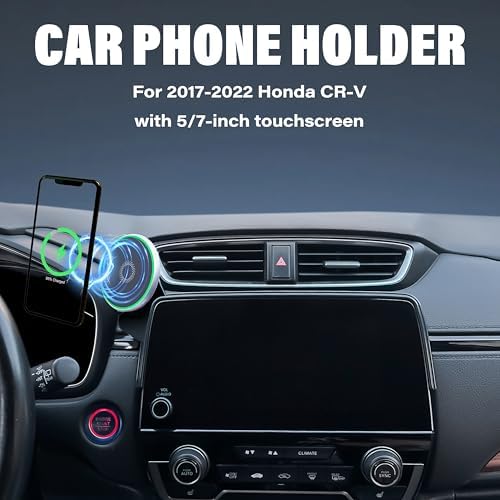 Advanced Magnetic Phone Mount for Honda CR-V and HR-V (2023-2025) – Hands-Free Cell Holder with 15 W Fast Charger for 7/9 Inch Screens – Ultimate Safety and Convenience Accessory