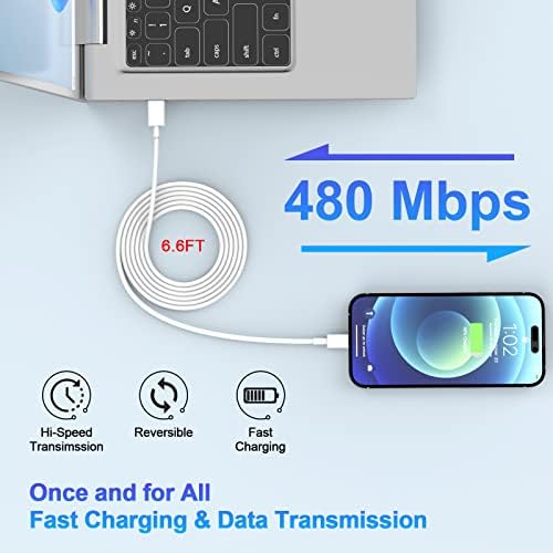 Ultimate 20 W MFi Certified i Phone Fast Charging Bundle – 4-Pack USB-C Wall Adapters with 6.6 FT Lightning Cables for Models 14, 13, 12, 11 Pro Max & More – Compact, Safe, and Efficient Charging Solution for Home, Office, or Travel