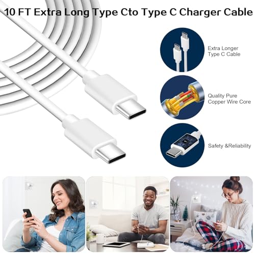 Samsung 25 W Super Fast Charger Bundle – Dual USB-C Wall Charger with 10 FT Quick Charge Cable for Galaxy Devices – Enhanced Speed, Portability, and Compatibility for S25 Ultra, S24, S23, S22, S21, S20, A14, A54, Z Fold 6/5, Z Flip 6/5