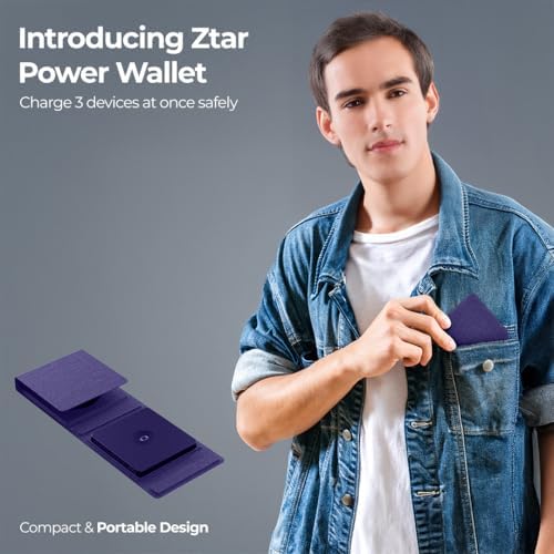 ZTAR 3-in-1 Wireless Travel Charger: Ultimate Mag Safe-Compatible Charging Pad for i Phone 16/15/14/13/12, Samsung Galaxy, Air Pods & Apple Watch – Portable Foldable Design for Effortless Travel & Rapid Multi-Device Charging