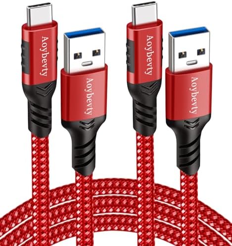 High-Speed USB A to USB C Cable (3.3 FT & 10 FT) – 10 Gbps Data Transfer, 60 W Fast Charging for Samsung Galaxy S23/S22/S21/S20/S10 Ultra & All Type C Devices – Durable Nylon Braided Design for Ultimate Flexibility and Performance