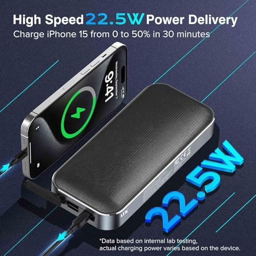 Dual-Function AFK Portable Charger & Bluetooth Speaker – 22.5 W Fast Charging Power Bank with 5000 m Ah Capacity, Travel-Ready Dual Output Travel Phone Charger for i Phone, Android & More – Ultimate Convenience and Entertainment on the Go