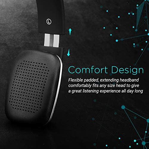 August EP636 Wireless Bluetooth Headphones – Premium On-Ear Design with NFC Technology for Instant Pairing – High-Fidelity Audio Performance for Audiophiles and Professionals – Long-Lasting 10-Hour Battery for Uninterrupted Listening – Built-In Microphone for Effortless Hands-Free Communication – Ideal for Commuters, Fitness Enthusiasts, and Daily Use