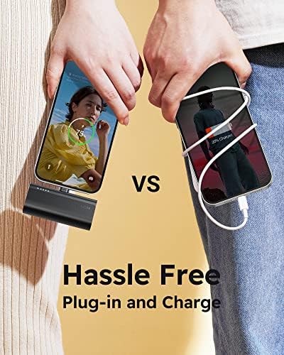 VEGER Ultra-Compact 5000 m Ah USB-C Power Bank – 20 W Fast Charging Mini Battery Pack for i Phone 16, Samsung Galaxy S25/S24/S23, Google Pixel, and More – Lightweight Travel Essential with Enhanced Safety Features