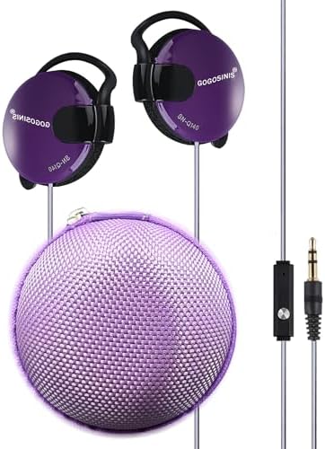 Vibrant Pink Over-Ear Kids Earbuds with Secure Earhooks – Perfectly Designed Audio Companion for Ages 3-8, Ideal for School, Home, and On-the-Go Listening with Universal 3.5 mm Compatibility for Phones and PCs