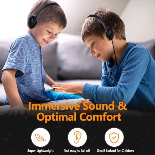 Classroom-Ready Wired On-Ear Headphones for Kids – 25-Pack with 3.5 mm Jack for Exceptional Sound Clarity – Ideal for Engaging Online Learning, Durable and Comfortable for All-Day Use in Educational Environments