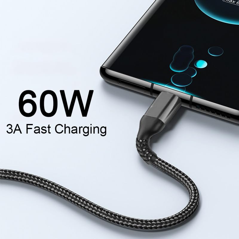 15 FT USB-C to USB-C Charging Cable (2 Pack, 60 W) – High-Speed Data Transfer & Power Delivery for i Phone 15 Pro, Samsung Galaxy S23/S22, Google Pixel 6 Pro, and More – Ultimate Compatibility & Durability for On-the-Go Charging Solutions