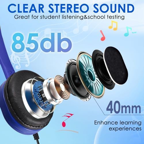 Classroom-Ready 10 Pack Kids Headphones – Ultra-Comfortable & Robust Earbuds for Students, Toddlers, and Teens – Superior Sound Quality & Multi-Device Compatibility – Perfect Headphone Set for Enriching Educational Engagement
