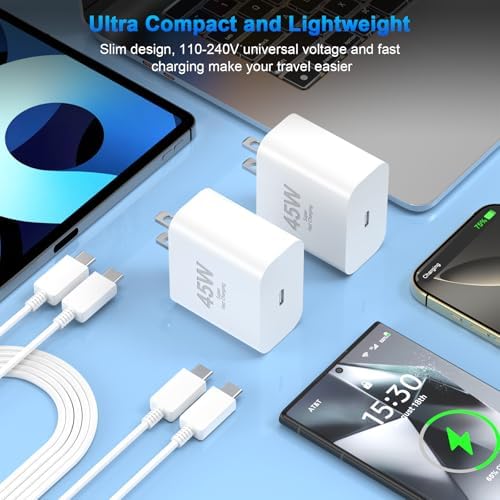 Maximize Your Google Pixel Charging Potential with the 45 W USB-C Wall Charger and 10 FT Cable – Lightning-Fast Charging for Pixel 9 to 3 XL Models – Sleek, Durable Design for Home and Travel – Unleash Efficiency and Compatibility for Every Lifestyle