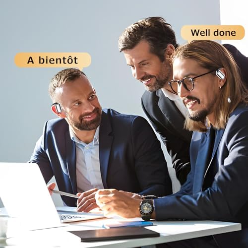 Revolutionize Your Global Conversations with AI Translation Earbuds: Instantaneous 144 Language Support, Cutting-Edge Bluetooth 5.4 Technology, IPX5 Sweatproof Design for Active Lifestyles, LED Battery Indicator – Perfect for Travelers, Professionals, and Multilingual Aficionados (Black)