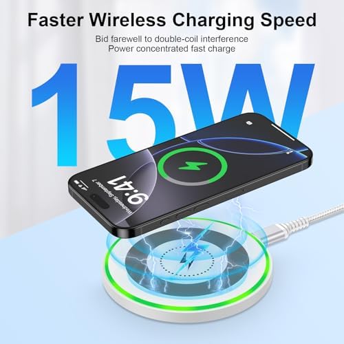 Effortless 15 W Fast Wireless Charger Pad for Motorola Moto G Stylus 5 G 2025 & Samsung Galaxy S25 Ultra, Sleek Android Charging Station with Enhanced Compatibility, Rapid Power Delivery, and Safety Features for Ultimate Convenience