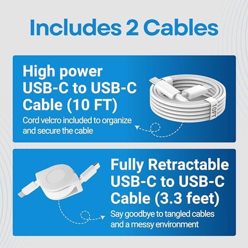 Turbo Charge Your Devices with the 118 W USB-C Power Adapter for Mac Book Pro/Air – 2023/2022 Compatible with Retina M1/M2 and i Pad Pro – Dual High-Power Charging Cables Included – PD 3.0 Technology for Unmatched Speed and Safety – Recharge Mac Book Pro 16” in Just 1 Hour 35 Minutes and 14” to 50% in 30 Minutes – Advanced Overheat and Short Circuit Protection for Worry-Free Use – Ideal for Travel and On-the-Go Charging – CE/FCC/ROHS/UL Certified for Ultimate Reliability – Enjoy a 30-Day Money-Back Guarantee and 12-Month Warranty – Elevate Your Charging Experience Today!