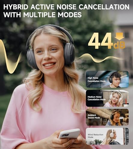 Edifier W800 BT Pro Wireless Over-Ear Headphones – Premium Hi-Res Audio with Advanced Hybrid Active Noise Cancellation, AI-Driven Call Clarity, 45-Hour Battery Life, Quick Charge Capability, and Compact Foldable Design – Enhanced Bluetooth 5.4 Connectivity for Superior Sound Experience in Elegant Classic Black