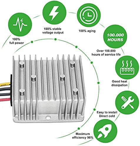 High-Efficiency 30 A Waterproof DC 24 V to 12 V Power Converter – 360 W Buck Supply for Golf Carts & Club Cars with Superior Compatibility and Streamlined Performance Solutions