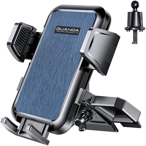 Universal CD Slot Car Phone Mount by GUANDA TECHNOLOGIES – Premium Adjustable Anti-Slip Holder for i Phone & Android Devices with Versatile Air Vent Clip for Safe Navigation and Enhanced Accessibility