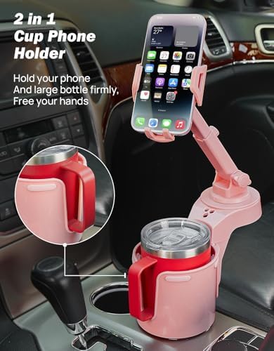 JOYTUTUS Premium 360-Degree Rotation Cup Holder Phone Mount for Car – Universal Smartphone Adapter with Long Arm & Easy Installation for Enhanced Driving Safety and Convenience – Compatible with i Phone, Samsung & All Smartphones
