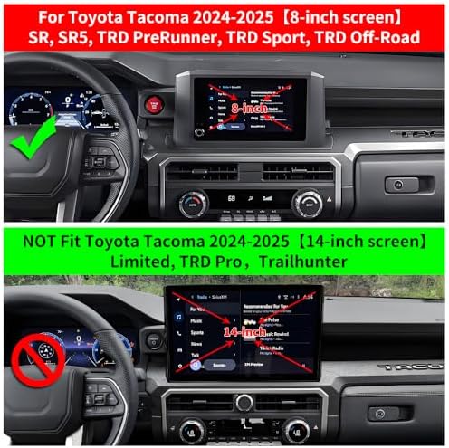 Secure Mobile Phone Mount for 2024-2025 Toyota Tacoma – Custom Fit for Limited, TRD Pro & Trailhunter Models | 14-Inch Screen Compatible Dash Holder | Effortless Installation & Enhanced Driving Safety | Sleek Design for Modern Interiors | Premium Quality Car Accessory