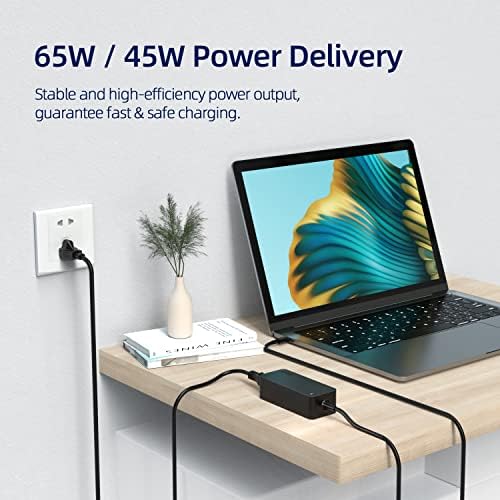 Power Up Your Lenovo Yoga: 65 W & 45 W USB-C AC Charger for Ultimate Compatibility and Safety – UL Certified, Fast Charging for Yoga 730, 720, 910, Think Pad T Series & More – 30-Day Hassle-Free Returns & 12-Month Warranty Included