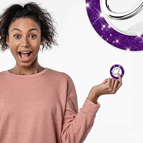 Glittering Magnetic Phone Ring Holder for Mag Safe – Ultra-Strong 2000 g Grip Compatible with i Phone 15, 14, 13, 12 Pro Max, Pro, Plus, Mini – Wireless Charging Friendly with 360° Rotation and 150° Adjustable Kickstand – Stylish Teal Design for Enhanced Functionality and Aesthetic Appeal