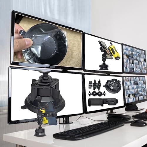 HYS Premium Car Suction Cup Mount: Multi-Compatible Holder for Two-Way Radios and Smartphones – Ideal for Dashboard and Windshield Installation with Secure Grip, Adjustable Viewing Angles, and Quick-Release Mechanism for Enhanced Hands-Free Safety During Travel