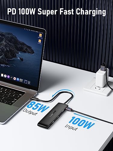 Revolutionize Your Device Connectivity with the 10 Gbps USB C Hub – High-Speed 4-Port USB3.2 Splitter for Effortless Data Transfer and Charging | Versatile Multiport Adapter Compatible with Mac Book Pro, Surface Pro, Dell, HP, i Pad & More | Flexible 1.97 ft Cable for Optimal Setup | Essential Laptop Accessory for Streamlined Workflow and Enhanced Efficiency