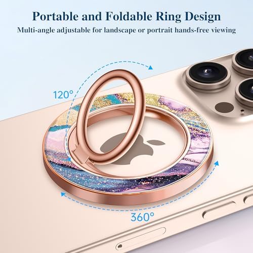 Discover the GVIEWIN Magnetic Phone Ring Holder: A Cutting-Edge 360° Rotatable Kickstand for Mag Safe Devices – Perfectly Tailored for i Phone 16 Pro Max/Plus, 15, 14, and 13 (Elegant White Finish) – Unmatched Stability and Hands-Free Viewing Experience Upgrade your smartphone usage with this premium accessory that not only enhances grip but also transforms your device into a versatile stand for effortless video calls and streaming. Featuring a robust magnetic attachment for secure hold, this stylish phone ring holder is engineered for seamless integration with Mag Safe technology. Experience the freedom of adjustable angles, allowing for convenient portrait or landscape modes, perfect for navigation or entertainment on-the-go. Its sleek white design not only ensures durability but adds a sophisticated touch to your device. Elevate your everyday smartphone experience with the GVIEWIN Magnetic Phone Ring Holder – where functionality meets elegance.