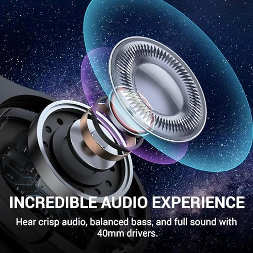 Revolutionize Your Listening Experience with KO-STAR Wireless Over-Ear Headphones – Premium Hi-Res Audio, Advanced Hybrid Active Noise Cancelling, Tailored Deep Bass Settings, and Luxurious Memory Foam Comfort for Unmatched 60-Hour Playback Anywhere You Go