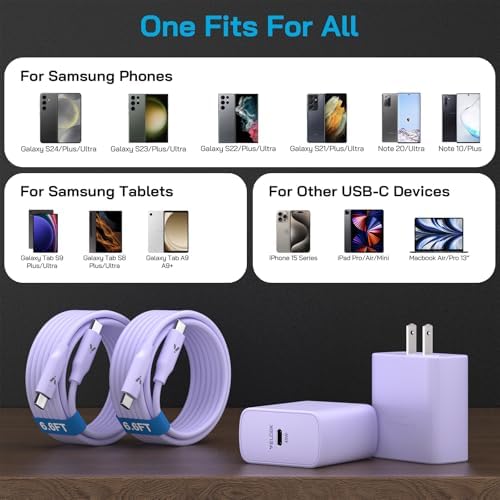 45 W Ultra-Fast USB-C Charger & 12 FT Cable for Samsung Galaxy Devices – Premium Charging Block for S25, S24, S23, and Tab S9/S8 Ultra – Enhanced Speed, Safety, and Portability for Ultimate Device Efficiency