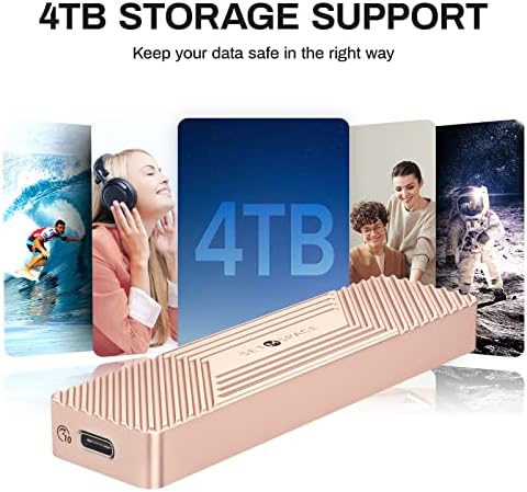 Ultra-Fast M.2 SSD Enclosure – Supports NVMe 10 Gbps & SATA 6 Gbps | USB 3.1 Gen 2 with 5.9″ Cable | Versatile for 2230, 2242, 2260, 2280 SSDs | Enhanced UASP Performance | Durable Design for Optimal Heat Dissipation | Perfect for Upgrading Laptops & Portable Storage Solutions