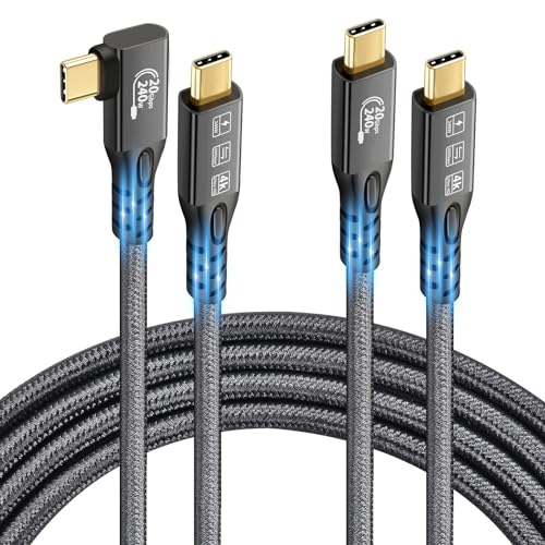 Revolutionary Dual USB C 3.2 Gen2 x2 Cable – Unleash 20 Gbps Data Transfer & 4 K@60 Hz UHD Video with 5 A/240 W PD3.1 Fast Charging for Mac Book Pro & Thunderbolt Devices – Advanced E-Marker Chip for Superior Safety and Performance – Ultimate Durable Connectivity Solution for Professionals and Tech Enthusiasts