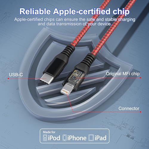 Revolutionize Your Charging Routine with the 26 FT Extra Long i Phone 13 USB-C to Lightning Cable – MFi Certified for Fast Power Delivery, Ideal for i Phone 13 Pro, 12 Pro Max, 11, and More – Durable Nylon Braided Design for Tangle-Free Convenience and Enhanced Compatibility