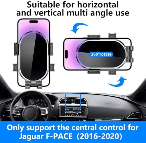 Jaguar F-PACE & XF Custom Car Phone Holder (2021-2024) – Premium 360° Rotating Dashboard Mount for Optimal Navigation & Stylish Interior Upgrade, Effortless Installation, Ultimate Compatibility & Distraction-Free Driving Accessory