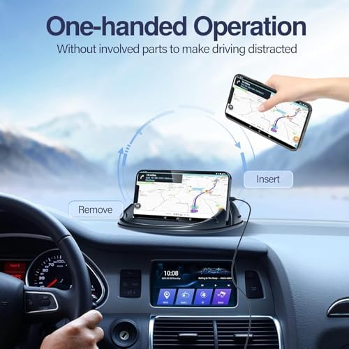 Loncaster Universal Dashboard Car Phone Holder Mount – 2 Pack Ultra-Stable Silicone Cradle for Hands-Free Use, Compatible with i Phone & Most Smartphones, Effortless Installation, 360-Degree Viewing Angles, Essential Car Accessory for Safe Navigation and Calls