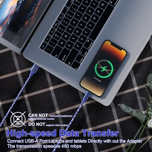 Ultra-Long 26 FT Lightning Charger Cable for i Phone – Apple MFi Certified, Fast 2.4 A Charging, Durable Nylon Braided Design for i Pad/i Pod – Ultimate Flexibility and Performance for Home or Travel Use