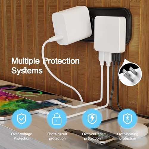 BUDI 34 W Slim USB C Wall Charger – Ultra-Fast 4-Port Charging Hub with 20 W Power Delivery for i Phone 16/15/14/13/12/11/Pro Max/XS/XR/8/7 and Tablets – Compact, Portable Design for Maximum Convenience and Versatility