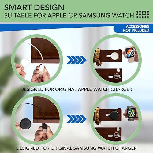 Nightstand Organizer – Bedside Docking Station for Men -Unique Gifts for Husband, Father or Dad from Wife, Son or Daughter -Desk Organizer for Phone, Watches & Accessories (Rustic) – Enhanced Compatibility and Speed
