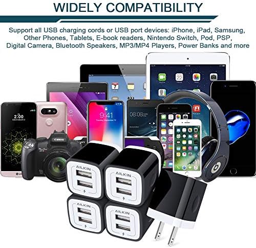 5-Pack Dual Port USB Wall Charger – Fast Charging Power Adapter Cube for i Phone 16, Samsung Galaxy, and More – Compact Travel Brick with Safety Features for Quick Device Charging and Enhanced Compatibility – Ideal for Home and On-the-Go Use
