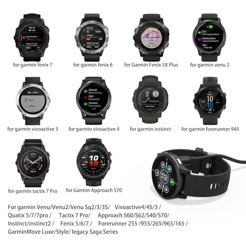 Ultimate 2 in 1 Garmin Smartwatch Charging Dock with USB Wall Plug – Efficient Power Hub for Fenix, Venu, Vivoactive, Instinct, Forerunner Series – 3.3 ft Cable for Enhanced Accessibility and Rapid Charging – Durable Accessory for Active Lifestyles and Fitness Enthusiasts