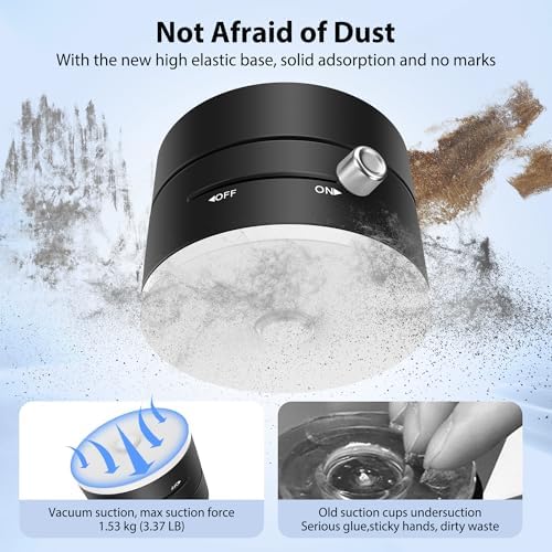 CreaDream Vacuum Magnetic Suction Car Phone Holder, 2025 Upgraded Foldable Suction Cup Phone Mount Stand with 360° Rotation, Car Accessories for All Smartphones, for Shower/Car/Mirror/Smooth Surface – Enhanced Compatibility and Speed