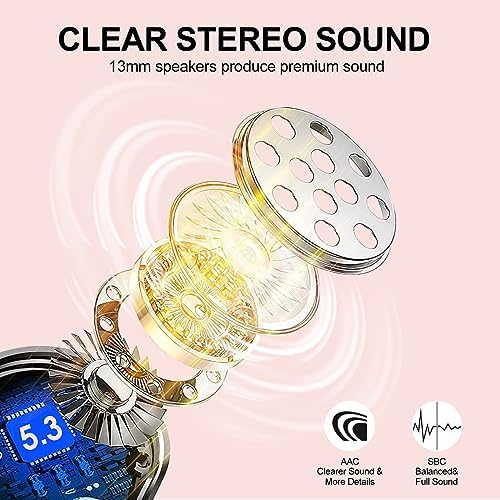 Premium Bluetooth 5.3 Wireless Earbuds – Deep Bass Stereo Sound, 40-Hour Playtime, IPX7 Waterproof, Noise-Cancelling Mic, LED Battery Display – Ultimate Compatibility for i OS & Android Users, Perfect for Active Lifestyles and Uninterrupted Listening