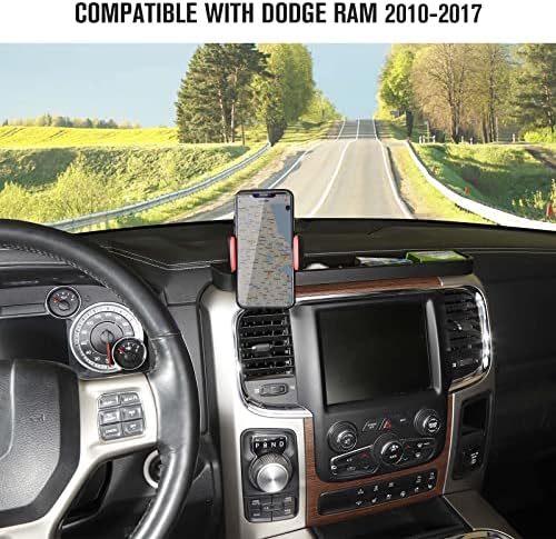 Jimen Dodge Ram 2012-2017 Phone Holder Mount – Premium Dashboard Tray for Unmatched Stability and Easy Access to Navigation Apps