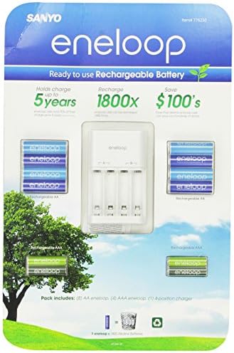 Sanyo Eneloop Advanced Ni-MH Rechargeable Battery Set with Fast Charger – 8 AA & 4 AAA, 1800 Lifecycles, Eco-Friendly Energy Solution for Devices. Sanyo Eneloop Advanced Ni-MH Rechargeable Battery Set with Fast Charger – 8 AA & 4 AAA, 1800 Lifecycles, Eco-Friendly Energy Solution for Devices.