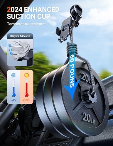 TORRAS Ultra-Durable Universal Car Phone Holder – Hands-Free Dashboard and Windshield Mount for i Phone 16/15/14/13/12 Pro Max & Samsung Galaxy S23+/Ultra/S10/Note Plus – Enhanced Stability, 360-Degree Rotation, Easy One-Handed Operation for Safe Driving and Navigation Access