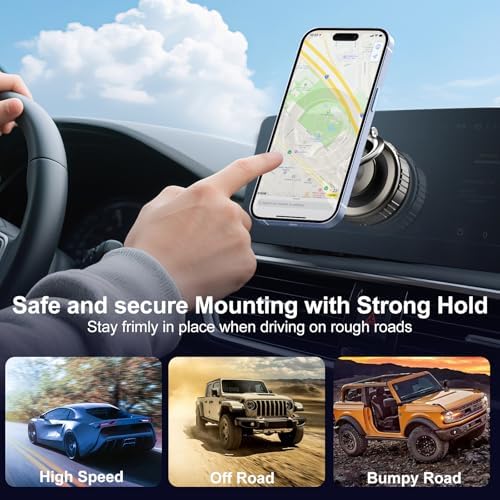 Kairiyard Premium Magnetic Car Phone Holder – 360° Adjustable Suction Mount for All Smartphones, Including Mag Safe i Phones – Foldable Design for Effortless Storage and Enhanced Hands-Free Operation – Boost Driving Safety and Style with Unmatched Stability and Convenience
