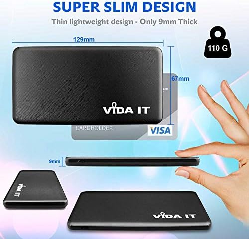Vida IT Slim 5000 m Ah Power Bank – Ultra-Lightweight USB-C Charger for Heated Vests, Jackets & Mobile Devices – Compact, Fast Charging Battery Pack for Outdoor Adventures and Daily Use – Perfect for Heated Clothing and On-the-Go Power Needs