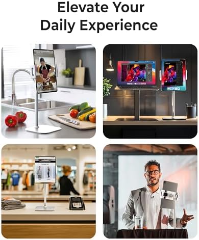 Height Adjustable Cooper Tab Stand – Premium Aluminum Alloy Tablet Holder & Portable Monitor Stand for i Pad, Pro, Air, Mini & Kindle – Versatile Design in Sleek Night Black for Enhanced Comfort and Productivity