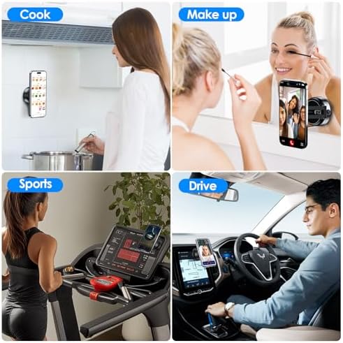 Magnetic Phone Holder,Nixie Phone Holder for Car, Foldable Portable Vacuum Magnetic Cell Phone Holder It adheres to Various Smooth Surfaces and Makes a Suitable Gift (Black) – Enhanced Compatibility and Speed