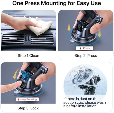 Revolutionize Your Driving Experience with the Miracase 3-in-1 Universal Car Phone Holder – Seamlessly Compatible with i Phone 16/15/14/13/12/11 Pro Max & Galaxy Devices – 360-Degree Rotation, Quick-Release & Sturdy Anti-Slip Design for Enhanced Safety and Convenience on Dashboard, Air Vent, or Windshield