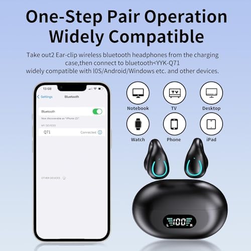Revolutionary Open Ear Bone Conduction Wireless Earbuds with Bluetooth 5.3 – Ergonomic Sports Headphones Featuring Secure Earhooks, IPX7 Waterproof Rating, and Built-in Microphone for Unmatched Comfort and Surrounding Awareness During Outdoor Activities and Workouts